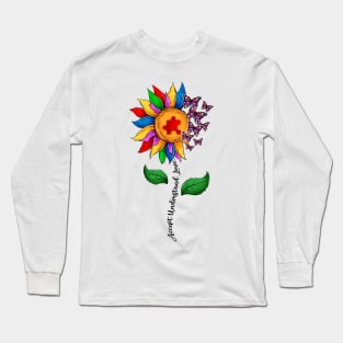 Accept Understand Love Flower Butterfly Autism Awareness Long Sleeve T-Shirt